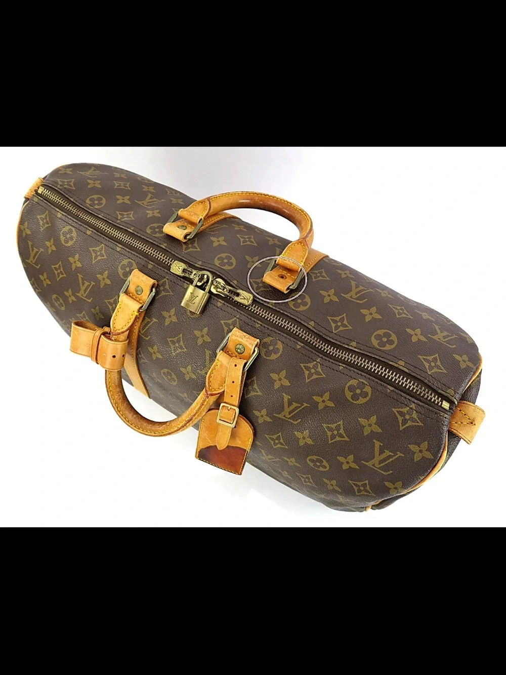 Louis Vuitton Monogram Canvas Duffel with Tan Leather Trim
